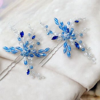 Blue Bridal Hair Pin Set, 2 of 5