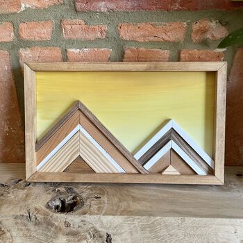 Mini Mountain Mosaic With Yellow Ombre Sky, 3 of 8