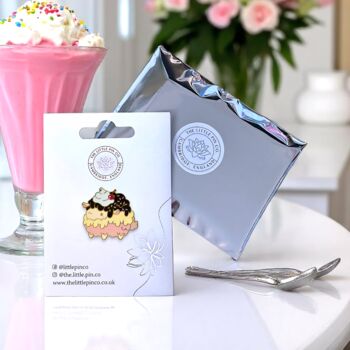 Sundae Cotton Puff Sheep Hard Enamel Pin, Gifts For Kids, 2 of 8