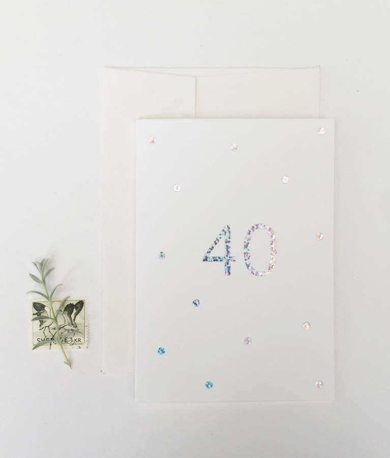 Image of 40th Birthday Hologram Confetti Card