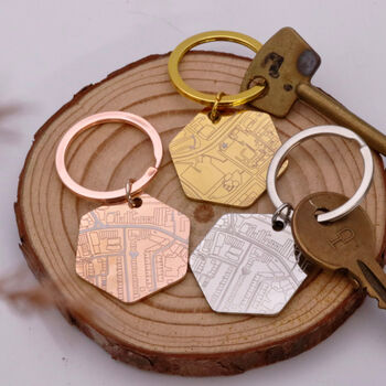 Personalised Street Map Hexagon Keyring, 10 of 12