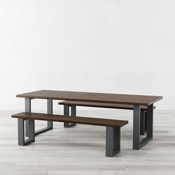 Holborn White Veneer Stainless Steel Wood Dining Table, 4 of 8