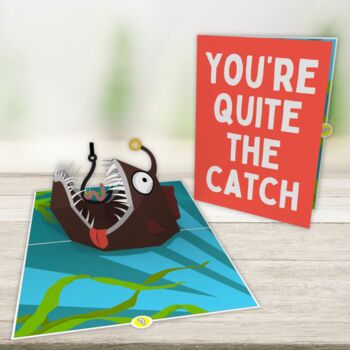 You're Quite The Catch 3D Pop Up Anniversary Love Card, 5 of 8