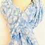 Pale Blue And White Animal Print Cotton Scarf, thumbnail 4 of 5