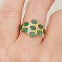 Multistone Tourmaline Silver Gold Plated Wrap Ring, thumbnail 7 of 9