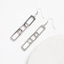 Square Link Chain Earrings In Silver Colour, thumbnail 3 of 3