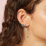 Romilly Blue Silver Droplet Star Huggie Earrings, thumbnail 2 of 2