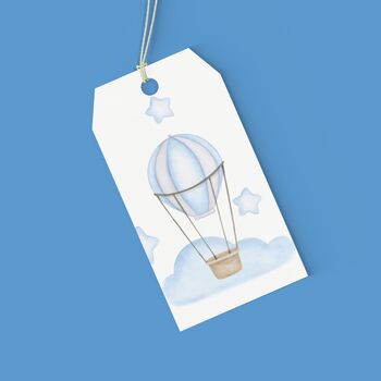 Hot Air Balloon Gift Wrapping Paper Available In Blue Or Pink, 7 of 11