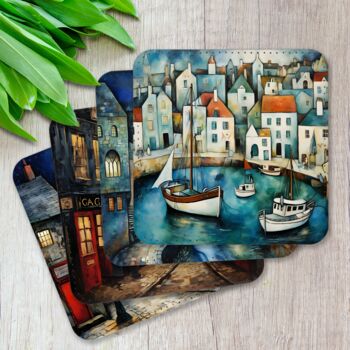 Enchanted Vistas Set Of Four Pu Leather Coasters, 3 of 8