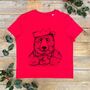 Christmas Dinner Bear Organic Women's T Shirt, thumbnail 1 of 4