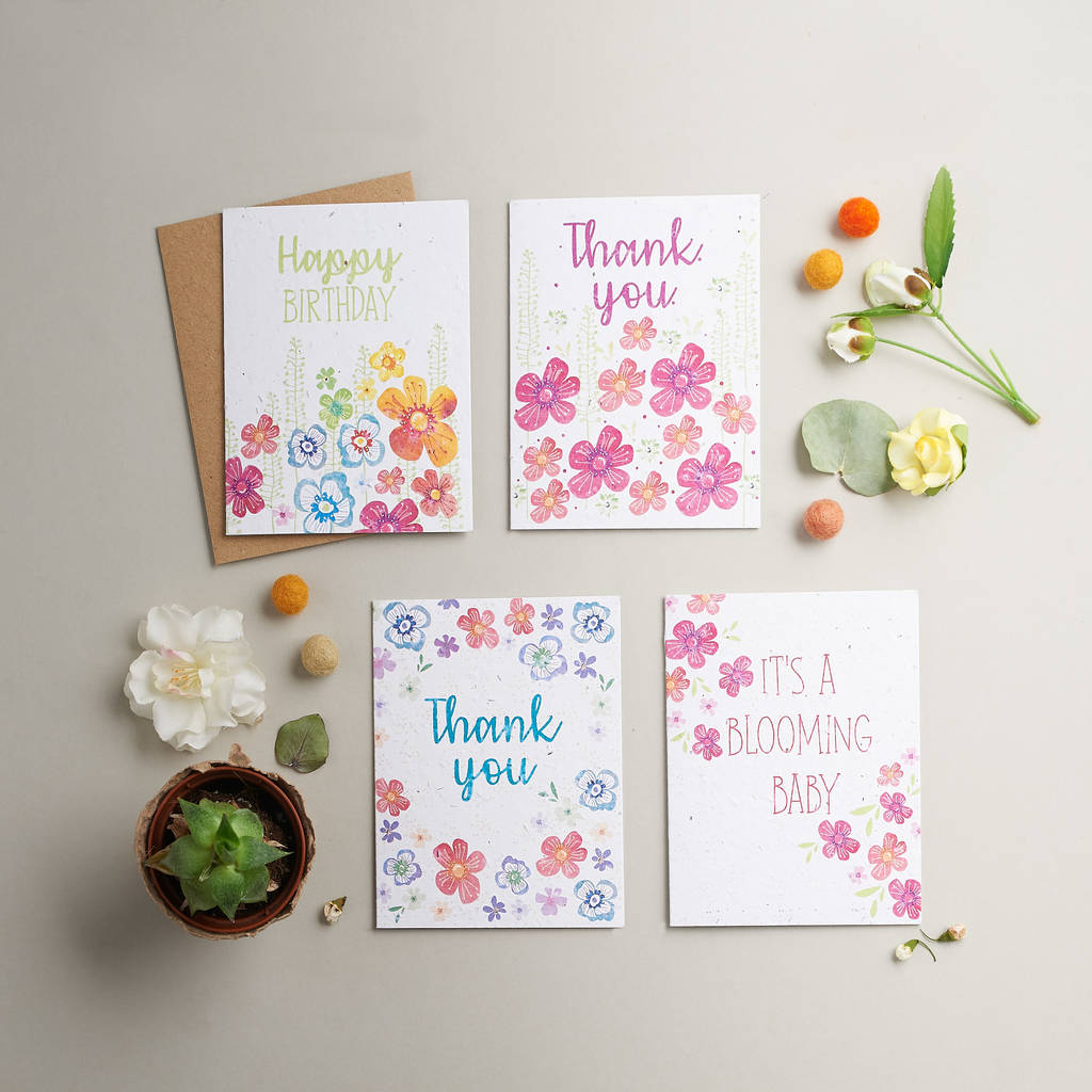 Jolly Purple Thank You Plantable Wildflower Seed Card By Hannah