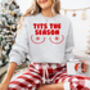 Tits The Season Christmas Jumper In Sand, thumbnail 4 of 12