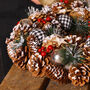 Gingham Glory Christmas Bauble Wreath, thumbnail 5 of 9