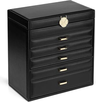 Large Black Six Layers Jewellery Box Case, 3 of 6