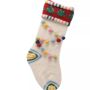 Knitted Christmas Stocking With Pom Pom Garland, thumbnail 3 of 3