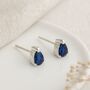 Sterling Silver Sapphire Teardrop Stud Earrings – 6mm, thumbnail 1 of 5