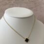 Black Single Clover Gold Plated Charm Necklace, thumbnail 3 of 6
