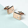 Personalised Rose Gold Plated Cufflinks With Crystal, thumbnail 1 of 7