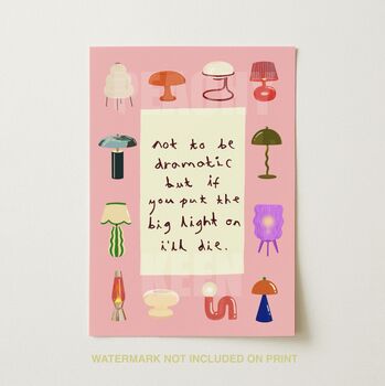 Funny Lamp Lover Cosy Living Room Art Print, 2 of 2