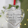 Merry Christmas Grandparents Heart Christmas Bauble, thumbnail 1 of 3