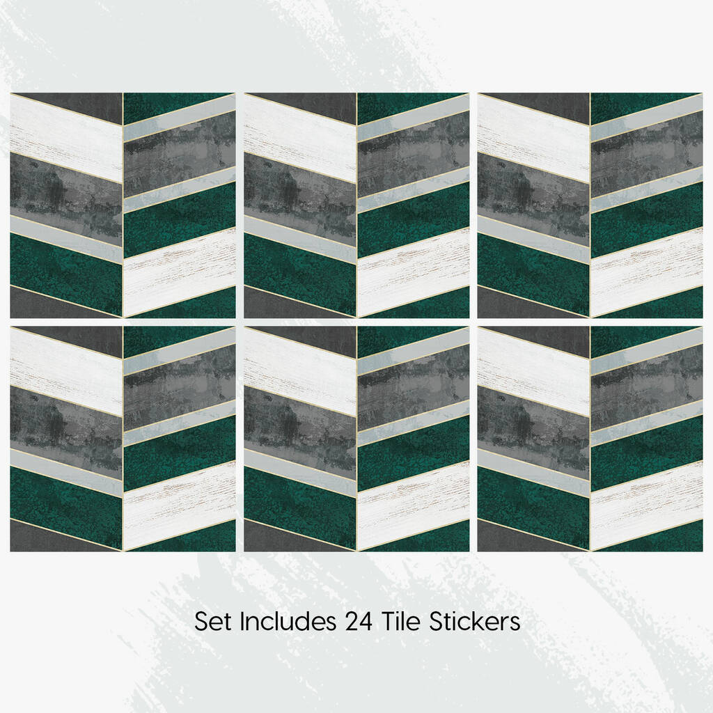 Concrete Green Tile Decal Sticker Set Pack Of 24 By SirFace Graphics