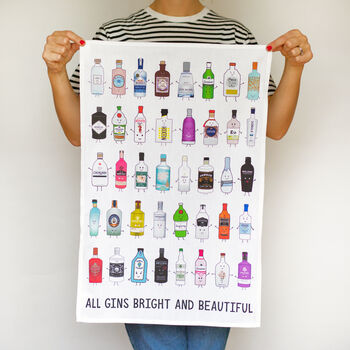 'All Gins Bright And Beautiful' Gin Tea Towel, 3 of 5