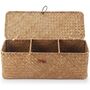 Handwoven Seagrass Storage Basket With Lid And Sections, thumbnail 1 of 3