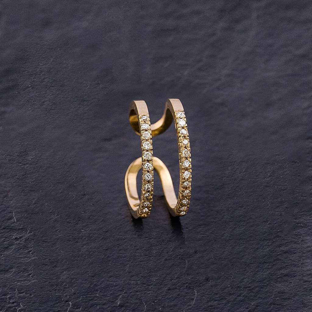 'zoe' 18k gold diamond ring by vanilo | notonthehighstreet.com