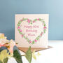 Personalised 50th Birthday Card | Floral Heart Birthday Card, thumbnail 2 of 5