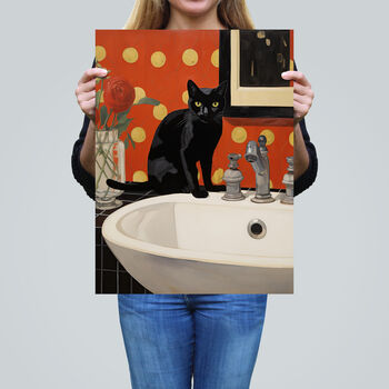 Now Wash Your Paws Cat Bathroom Painting Wall Art Print, 2 of 6