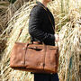 Vintage Look Genuine Leather Over Night Bag, thumbnail 8 of 12