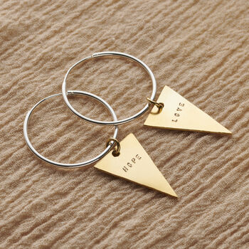 Personalised Triangle Hoop Earrings, 2 of 8