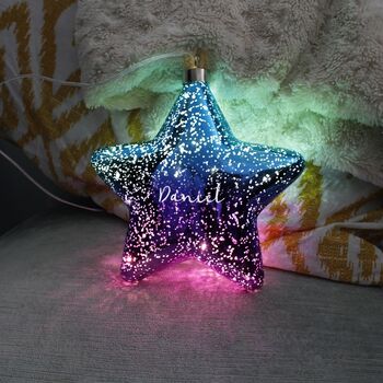 Rainbow Ombre Hanging Star LED Light Decoration, 2 of 12