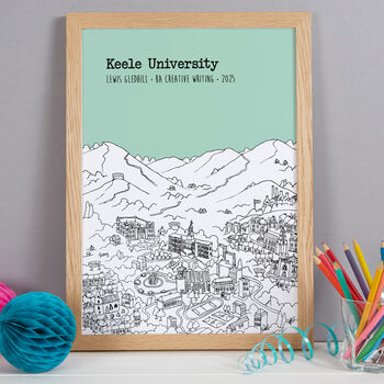 Personalised Keele University Graduation Gift Print, 8 of 10