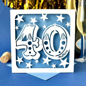 Big Number Personalised 40th Birthday Card, 2 of 4
