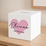 Personalised Pink Or Blue Heart Wooden Money Box, thumbnail 5 of 6
