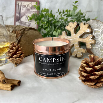 Chalet Log Fire Copper Candle Tin, 4 of 5