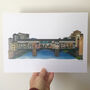 'Ponte Vecchio, Florence' Recycled Paper Collage Print, thumbnail 2 of 4
