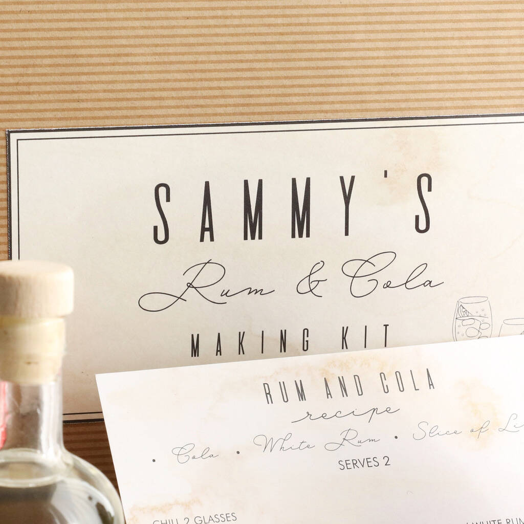 Personalised Rum And Cola Cocktail Kit By Lisa Angel