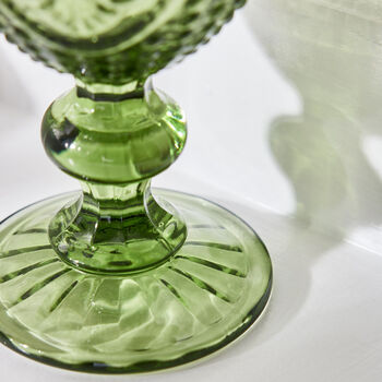 Set Of Four Emerald Baroque Wine Goblets, 5 of 5