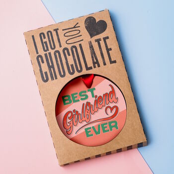 'Best Girlfriend Ever' Belgian Milk Chocolate Medal, 2 of 8