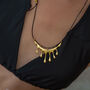Dripping Gold Large Melting Black Cord Rope Necklace, thumbnail 3 of 5