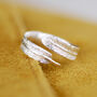 Adjustable Sterling Silver Wrap Feather Ring, thumbnail 2 of 8