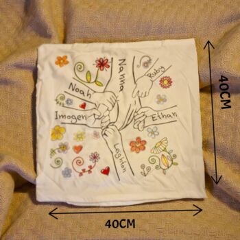 Personalised Holding Hands Cushion Custom Keepsake Gift, 5 of 7
