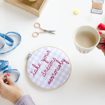 Take Your Dreams Seriously Embroidery Hoop Kit, 3 of 5