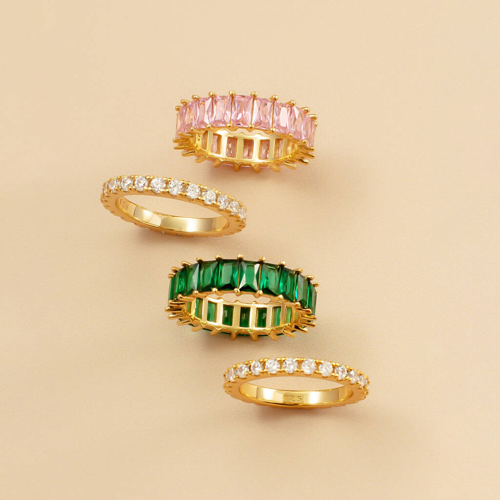 Stacking Eternity Ring With Stones 18ct Gold Plated By MUCHV