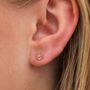 Sterling Silver And Rose Gold Poppy Flower Stud Earrings, thumbnail 1 of 4