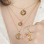 Gold Flying Bee Coin Necklace, thumbnail 3 of 7