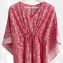 Pink Floral 100% Cotton Beach Kaftan, thumbnail 5 of 5