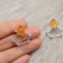 Raw Citrine,Turquoise Sterling Silver Earrings, thumbnail 8 of 8